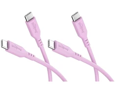 Kabelis USB Goobay Rinkinys 2 silikonowych kabli USB-C, 1,5 m, pink