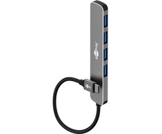 Goobay Plonas 4 prievadų USB šakotuvas, USB-C™ į USB-A, 5 Gbps