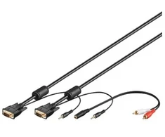 Goobay SVGA audio kabelis - 3 m, 3 m, VGA (D-Sub), VGA (D-Sub), juodas, audio 3,5 mm