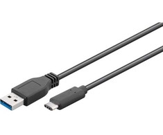 Goobay Sync &amp; Charge Super Speed USB-C į USB A 3.0 įkrovimo kabelis, 0,15 m, 0,15 m, USB A, USB C, USB 3.2 Gen 1 (3.1 Gen 1), 5 Gbit/s, Juoda