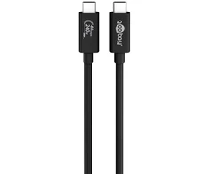 Goobay Sync &amp; Charge USB-C kabelis, USB4 Gen 3x2, 240 W, 0,7 m, 0,7 m, USB C, USB C, USB4 Gen 3x2, 40 Gbit/s, Juoda