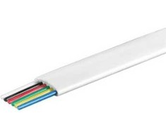 Goobay Telefono plokščiasis kabelis 6 gyslų, 100 m ritė, AWG 28, CCA, 100 m, balta, plokščias, polivinilchloridas (PVC), 1 vnt., ritė