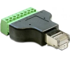 Goobay 76736, 8 kontaktų gnybtų blokas, RJ-45 (8P8C), juodas