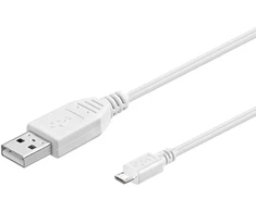 Goobay USB 2.0 A/micro-B 3 m, 3 m, USB A, Micro-USB B, USB 2.0, vyriškas/vyriškas, balta