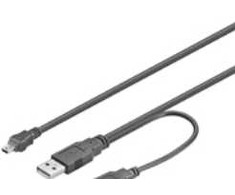Goobay USB laidas 2x USB-A - microUSB 0,6 m Juodas