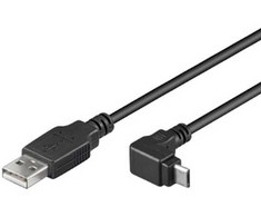 Goobay Kabelis USB A kištukas – micro USB B kištukas kampinis 1.8m