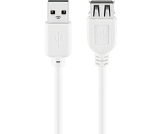 Goobay USB kabelis apvalus USB-A – USB-A 1,8 m baltas (JAB-1521971)