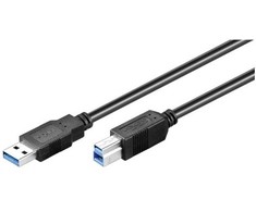 Goobay USB 3.0 SuperSpeed kabelis, juodas, 5 m, 5 m, USB A, USB B, USB 3.2 Gen 1 (3.1 Gen 1), 5 Gbit/s, juodas