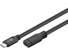 Goobay USB-C prailginimas (USB 3.1 1-oji karta), juodas, 1 m, 1 m, USB C, USB C, USB 3.2 Gen 1 (3.1 Gen 1), 5 Gbit/s, juodas