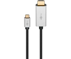 Goobay USB-C į HDMI adapterio kabelis, 2 m, 2 m, USB Type-C, HDMI Type A (standartinis), vyriškas, vyriškas, tiesus