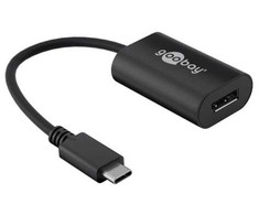 Goobay USB-C į DisplayPort. Adapteris. Juodas. 0,2 m