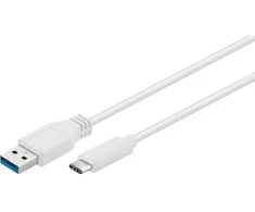 Goobay 67185, 0,5 m, USB A, USB C, 3.2 Gen 1 (3.1 Gen 1), 5000 Mbit/s, balta
