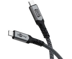 Goobay USB-C Cable, USB4, 1.8 m, juodas, sidabrinis