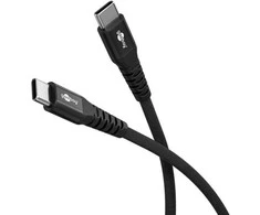 „Goobay“ | USB-C itin minkštas tekstilinis laidas su metaliniais kištukais, 1 m