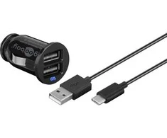 Goobay įkroviklis USB Type-C automobilinio įkrovimo rinkinys (12W/2.4A)