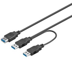Goobay USB-A – 2x USB-A laidas, 0,3 m juodas (RB95749)