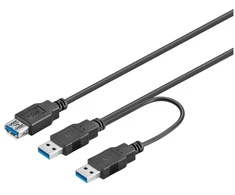 Goobay USB-A – 2x USB-A laidas, 0,3 m juodas (RB95749)
