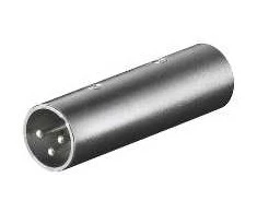 Goobay XLR adapteris/jungtis, kištukas į kištuką, cinko lydinys, nikeliuotas, XLR, XLR, sidabrinis
