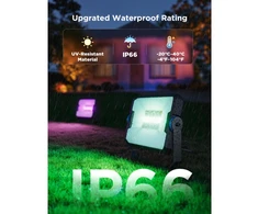 Outdoor „Govee H8057“ lauko prožektoriai 2 | LED prožektoriai | „Wi-Fi“ + „Bluetooth“, RGBWW, IP66