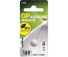 GP Battery GP Baterijos Šarminės Elementai 189, Vienkartinės baterijos, Šarminės, 1,5 V, 1 vnt., Nerūdijančio plieno, 3,05 mm
