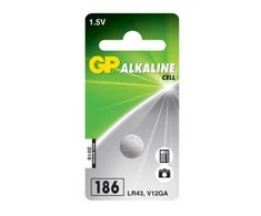 GP Battery GP Baterijos Šarminės Elementai 186, Vienkartinės baterijos, Šarminės, 1,5 V, 1 vnt., Nerūdijančio plieno, 4,2 mm