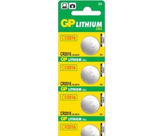 GP Battery GP baterijos ličio elementas CR2016, Vienkartinės baterijos, CR2016, Ličio, 3 V, 5 vnt., Nerūdijančio plieno