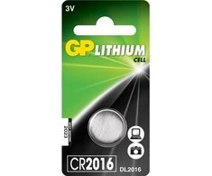 GP Battery GP baterijos ličio elementas CR2016, Vienkartinės baterijos, CR2016, Ličio, 3 V, 1 vnt., Nerūdijančio plieno