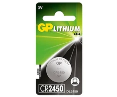 GP Battery GP Batteries ličio elementas CR2450, vienkartinė baterija, CR2450, ličio, sagos/denarų, 3 V, 1 vnt.