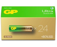 GP Battery GP baterijos Ultra Alkaline GP15AU, Vienkartinės baterijos, AA, LR06, Šarminės, 1,5 V, 24 vnt., Cd (kadmis), Hg (gyvsidabris)