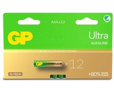 GP Battery GP baterijos Ultra Alkaline GP24AU, Vienkartinės baterijos, AAA, Šarminės, 1,5 V, 12 vnt., Cd (kadmis), Hg (gyvsidabris)