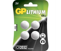 GP Ultra Plus ličio elementų baterijos CR2032, 3V, 4 vnt. rinkinys