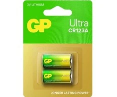 GP Ultra ličio baterijos CR123A, 3V, 2 vnt. pakuotė