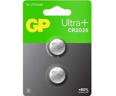 GP Ultra Plus ličio elementas CR2025, 3V, 2 vnt. pakuotėje