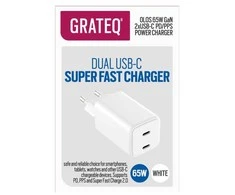 Screenor Grateq OLOS WALL CHARGER PD/PPS 2XUSB-C GAN 65W