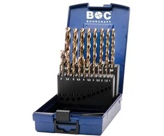 Grąžtas Bohrcraft Spiralinių grąžtų rinkinys ME10 1,0-10,0x0,5 mm DIN 338 HSS-E Co5 P-Plus - 19 dalių