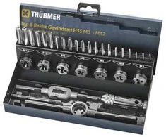 Grąžtas Thurmer Tools Sriegių rinkinys M3-M12 kaiščiams/loveliams/ritinėliams 32d