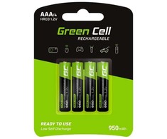 GREENCELL „Žalias Cell GR03“, Įkraunama baterija, AAA, Nikelio-metalo hidrido (NiMH), 1,2 V, 4 vnt., 950 mAh