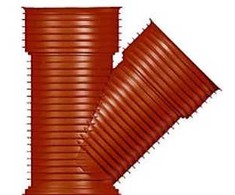 45° vamzdžio atšaka 315x315 mm - su 3 įvorėmis. Uponor Ultra PP
