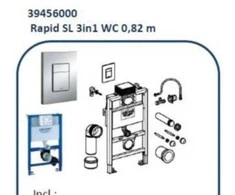 Grohe „Rapid SL“ paslėptas bakelis, 82 cm montavimo aukštis, įskaitant mygtuką