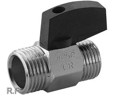 GUSTAVSBERG Securex chromuotas rutulinis vožtuvas 1/2" nipelis/nipelis su rankena