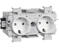 Hager GS20019016, 2P, baltas, poliamidas, IP20, 250 V, 16 A