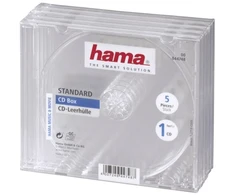 Hama CD/CD-ROM dėklai, skaidrūs, 5 vnt. pakuotėje, 1 diskas, permatomas, 142 mm, 125 mm, 51 mm, 304 g