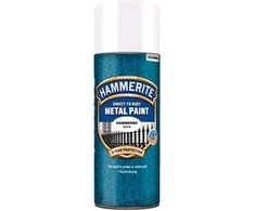 Purškiami metalo dažai HAMMERITE SMOOTH FINISH, baltos sp., 400 ml