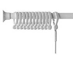 Handelsfirmaet Van Der P. ApS Erica2000 slankiojantis strypas - 70-170 cm, komplekte su 12 žiedų ir 2 rozetėmis, BALTA