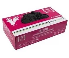 BaByliss Handske Engangs Prime Source STANDARD str S uden Pudder Nitril AQL 1.5 Sort,100 stk/pk