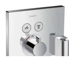 Hansgrohe ShowerSelect termostatinis maišytuvas su 2 išėjimais ir dušo galvos FixFit laikikliu, chromas