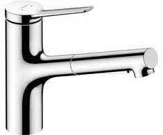 Hansgrohe Zesis 150 2jet virtuvinis maišytuvas su ištraukiamu dušeliu, chromas + sBox
