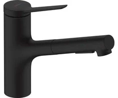 Hansgrohe virtuves izlietnes maisītājs ar izvelkamu dušu Zesis M33-150 2jet, matēts juodas + sBox