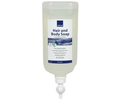 Plaukų ir kūno šampūnas, ABENA, 1000 ml, be dažiklių ir