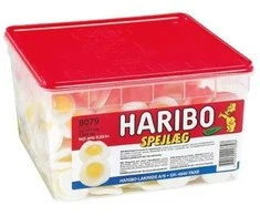 Haribo Spejlæg 1,6kg i plastbøtte